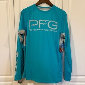 Columbia PFG Omni-Shade UPF 50 Shirt in Aqua
